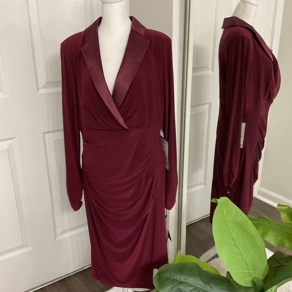 ADRIANA PAPELLE. Elegant Burgundy Women's   DRESSES SIZE 14 - Picture 2 of 9